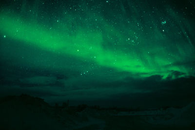 Low angle view of clouds in sky at night