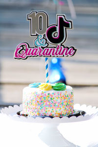 Close-up of multi colored cake