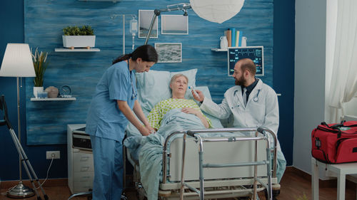 Doctor examining patient