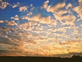 Low angle view of sky during sunset