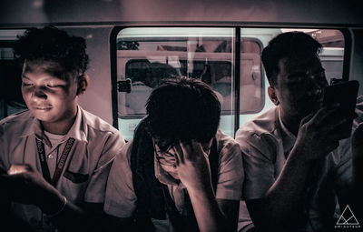 People sitting in train