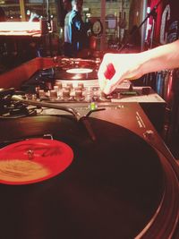 Illuminated city street at night