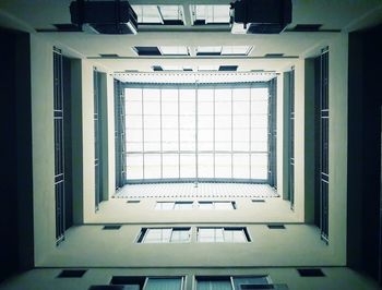 Directly below shot of building interior