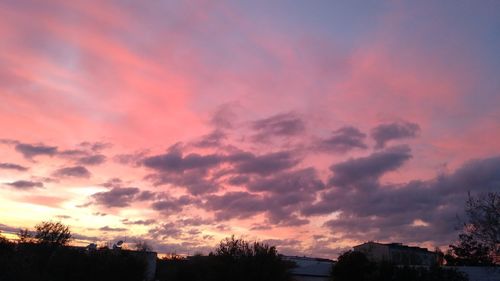 Scenic view of dramatic sky during sunset