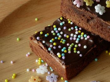 Close-up of cake on table