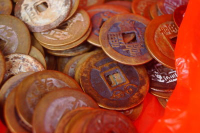 Full frame shot of coins