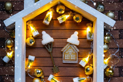 Close-up of christmas decorations