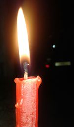 Close-up of illuminated candle