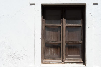 Closed door of house