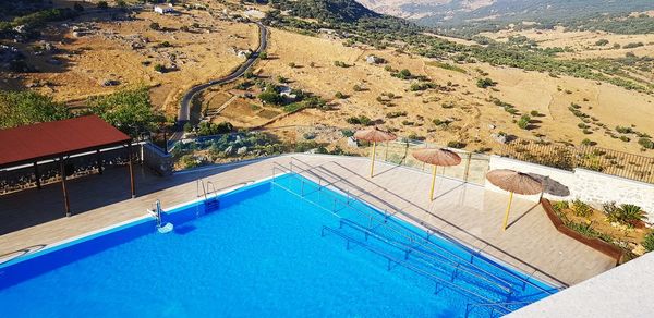 High angle view of swimming pool