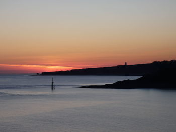 Sunset behind aberthaw power station viewed from friars point. 