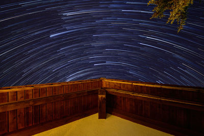 Low angle view of built structure at night