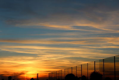 Low angle view of dramatic sky during sunset