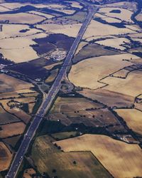 High angle view of agricultural field