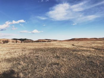 Scenic view of desert against sky