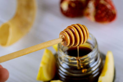 Close-up of dessert on table