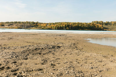 Scenic view of beach against sky