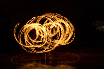 Light painting against black background