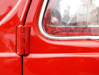 Full frame shot of red car window