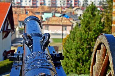 Close-up of cannon