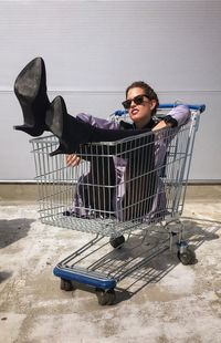 Woman sitting on floor