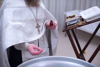 Orthodox priest in church