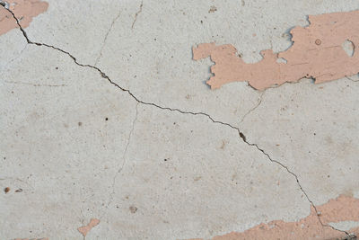 High angle view of cracked wall