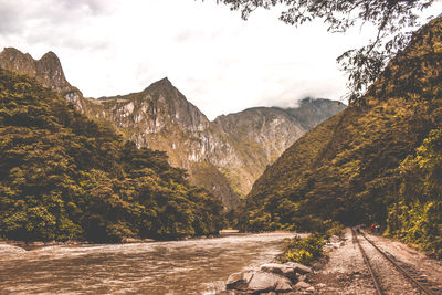 Scenic view of mountains against sky