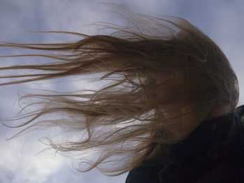 Close-up of woman with arms hair