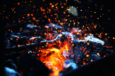 Close-up of bonfire