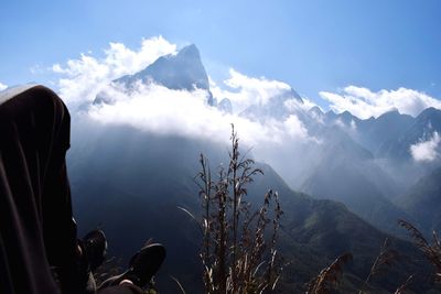 Scenic view of mountains against sky