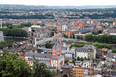 High angle shot of townscape