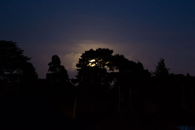 Silhouette of trees against sky at sunset