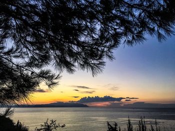 Scenic view of sea during sunset