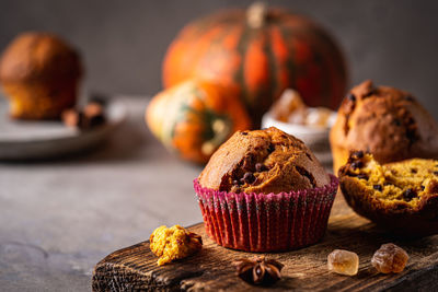 Close-up of food on table