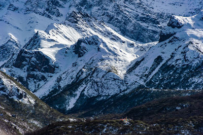 Scenic view of snowcapped mountains