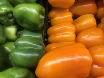 Full frame shot of bell peppers for sale at market stall