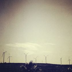 Wind turbines on landscape