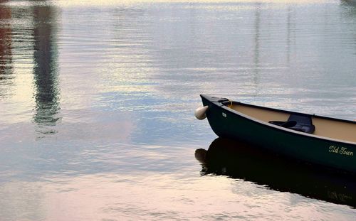 Boats moored in calm sea