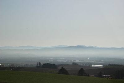 Scenic view of landscape against clear sky