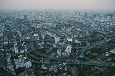 High angle view of cityscape against sky