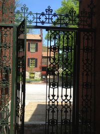 Closed gate of building