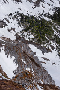 Scenic view of snow covered mountain against sky