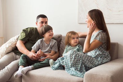 Loving family boy with down syndrome