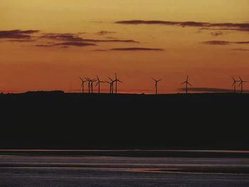 View of windmill at sunset