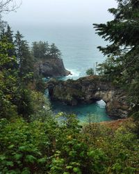 Rock formation in sea