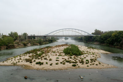 Bridge over river against sky