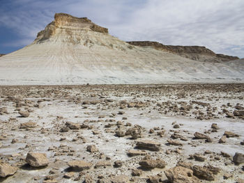 Scenic view of desert against sky