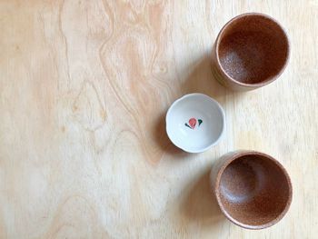 High angle view of coffee on table