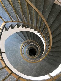 High angle view of spiral stairs